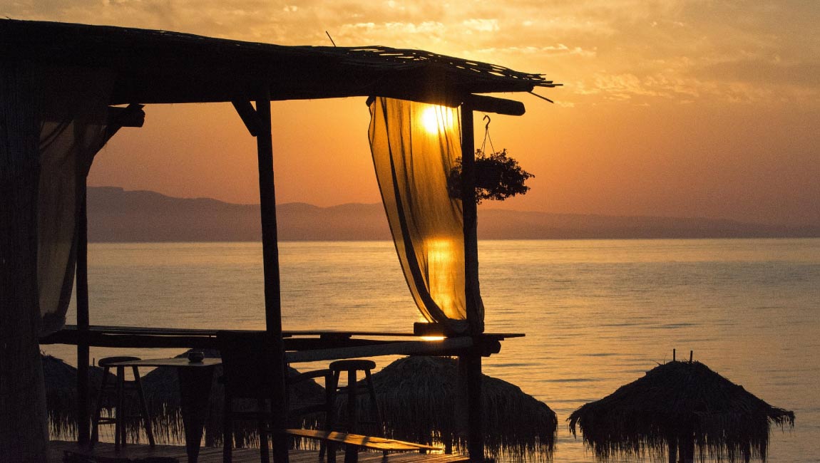 Kallithea beach halkidiki olympion sunset