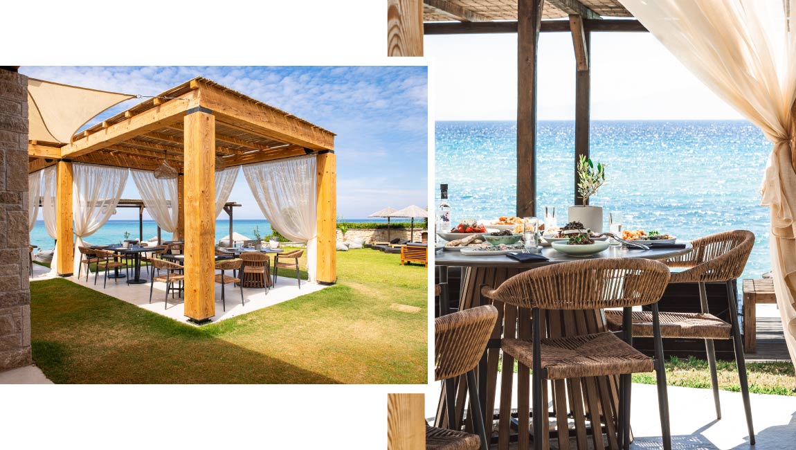 Seaside restaurant offering family dining options in Halkidiki